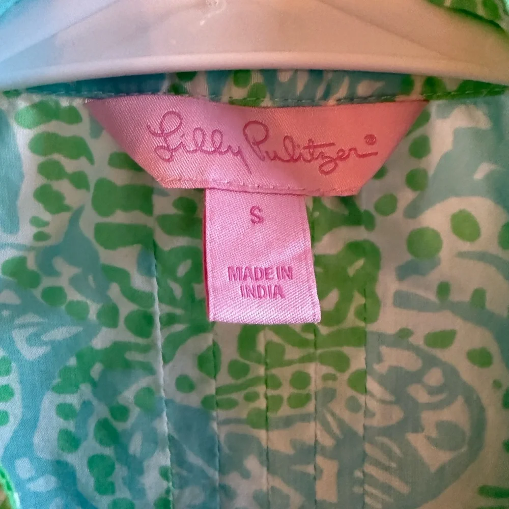 Lilly Pulitzer Sarasota Tunic Get Crackin Spa Blue Size S 🌴🌴🌴 - Picture 7 of 9